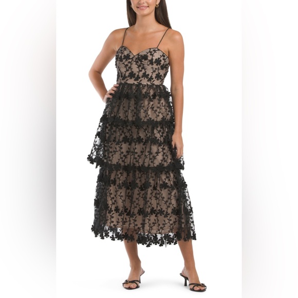 Endless Rose Dresses & Skirts - Endless Rose Crocheted Layered Midi Dress